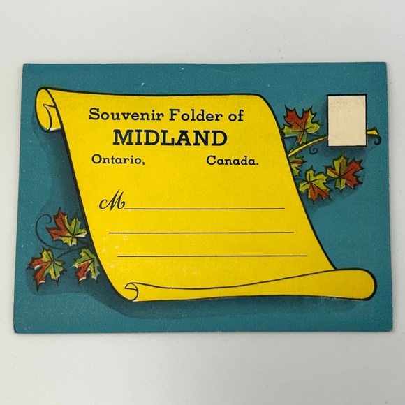 1950s Souvenir Postcard Folder of MIDLAND ONTARIO CANADA 15 Old Photos - Picture 1 of 8